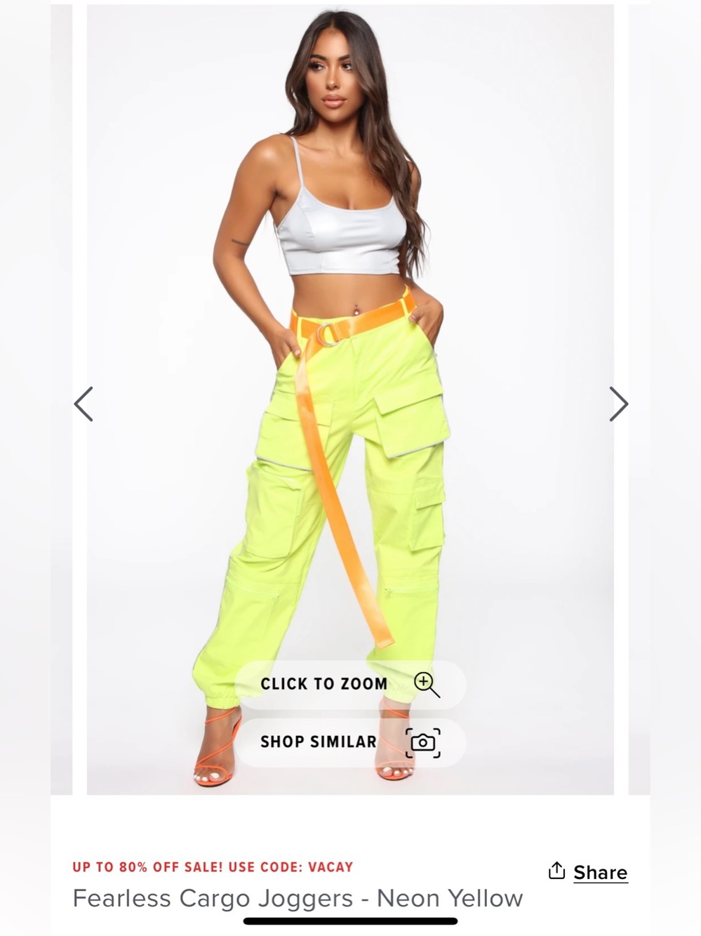 Fashion Nova Neon Lime Cargo Joggers